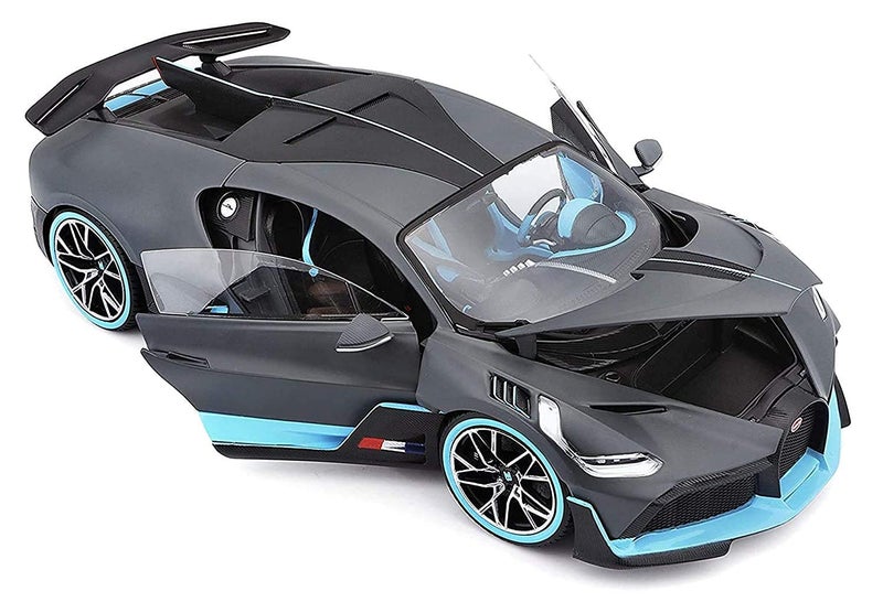 FEXXA Exclusive Alloy Metal Pull Back Die-cast Car Model With Sound Light Mini Auto Toy for Kids (1.32 Scale Bugatti DIVO-Grey-1) [New Model] - Image 2