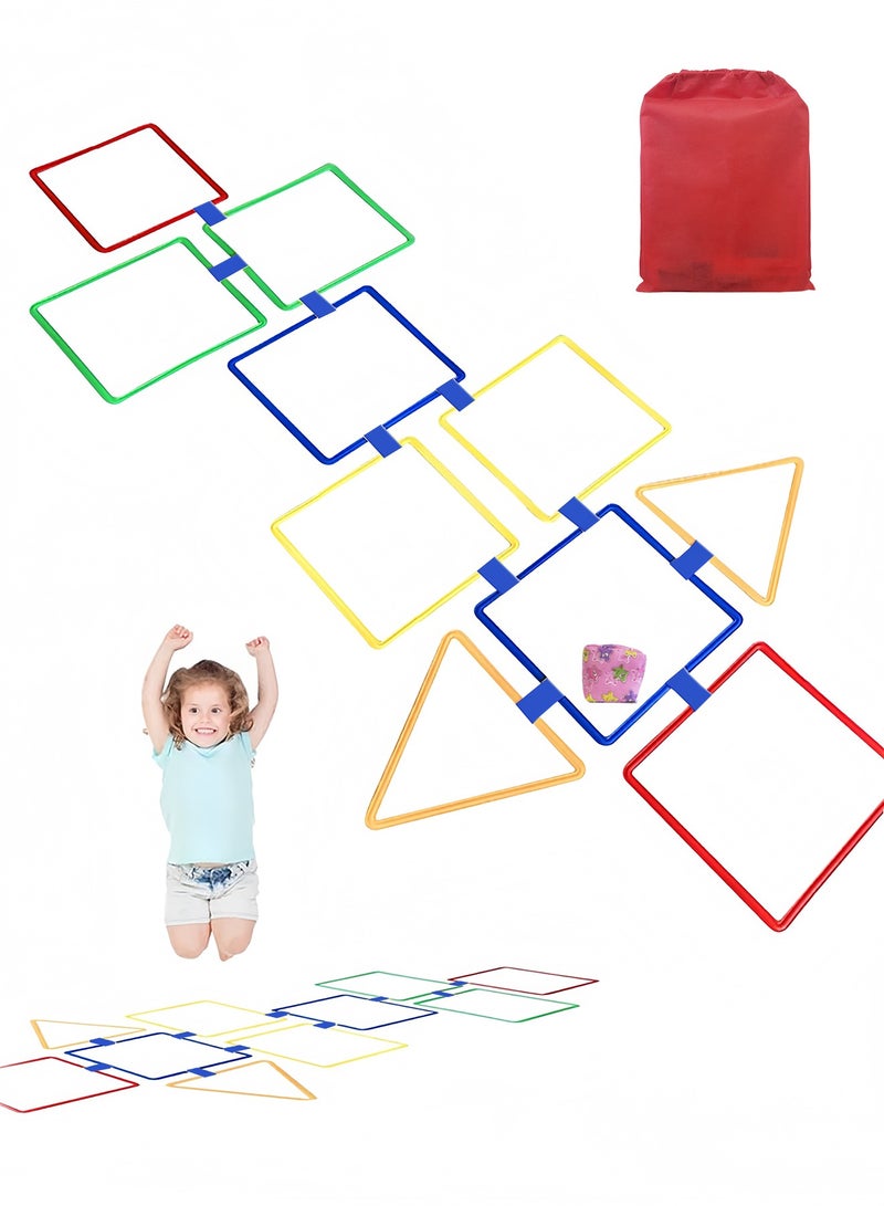 Sunnaltree Hopscotch Ring Game 27PCS Kids Outdoor Indoor Play Educational Toy Develops Hand Eye Coordination Skills Fun Group Activity for Family Friends School Yard Daily Use - Image 1