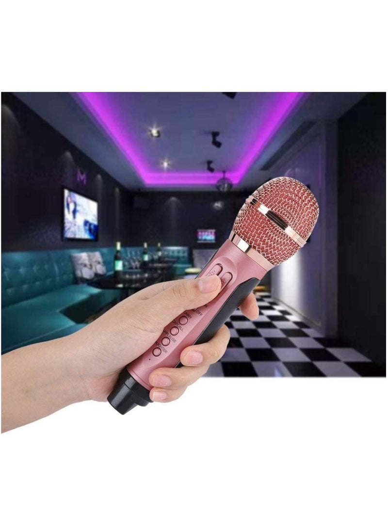 Portable Karaoke Machine, 10 W Multifunctional Bluetooth Speaker with 2 Wireless Microphones, 10 Metre Bluetooth Range, Family Karaoke Machine for Indoor and Outdoor Use (pink) - Image 2