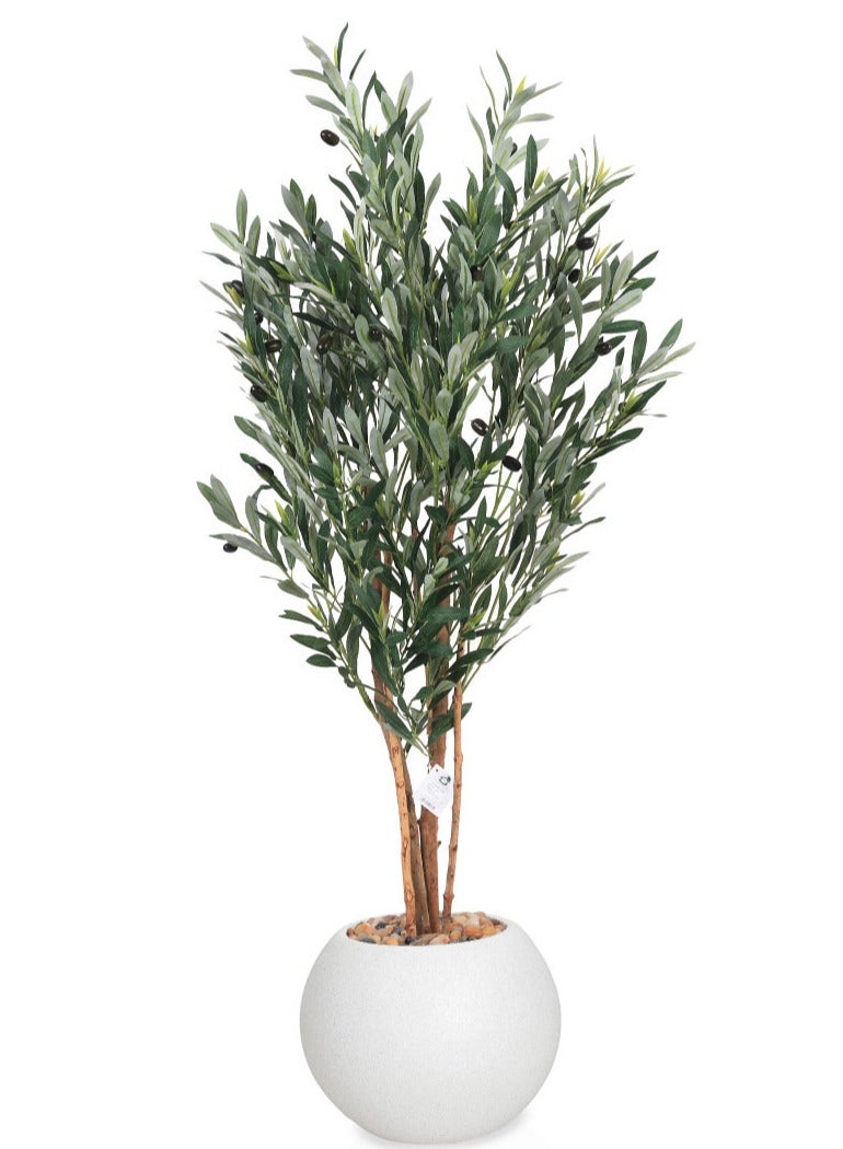 co arma Artificial olivArtificial olive tree with plastic stand, 120 cm highe tree with plastic stand - Image 1