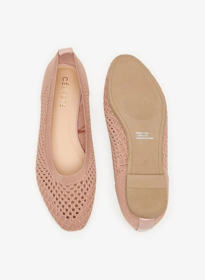 سيليست Women's Textured Slip-On Ballerina Shoes