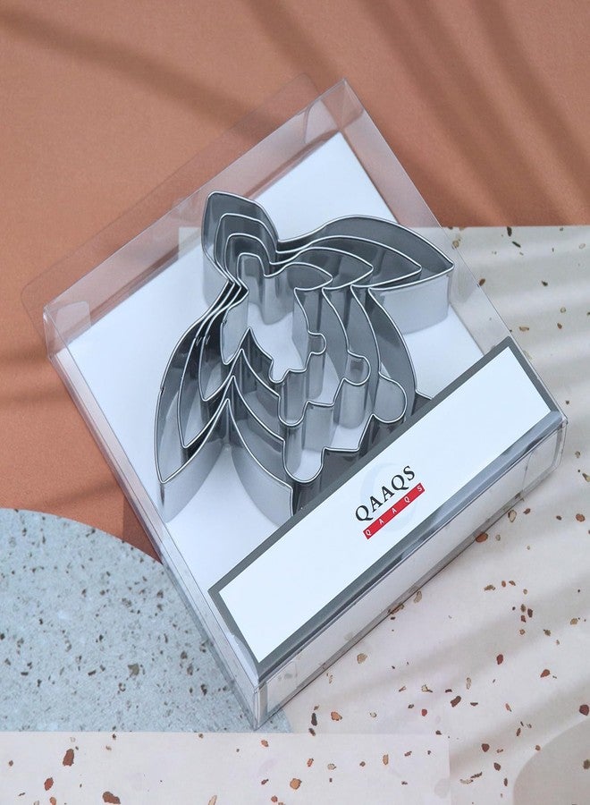 QAAQS Sea Turtle Cookie Cutter Set - 5 inch, 4 inch, 3 inch, 2 inch - 4 Piece Under The Sea Cookie Cutters Shapes Molds - Stainless Steel - Image 5