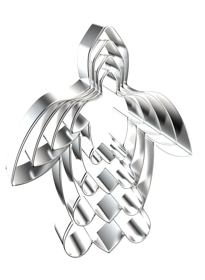 QAAQS Sea Turtle Cookie Cutter Set - 5 inch, 4 inch, 3 inch, 2 inch - 4 Piece Under The Sea Cookie Cutters Shapes Molds - Stainless Steel - Image 1