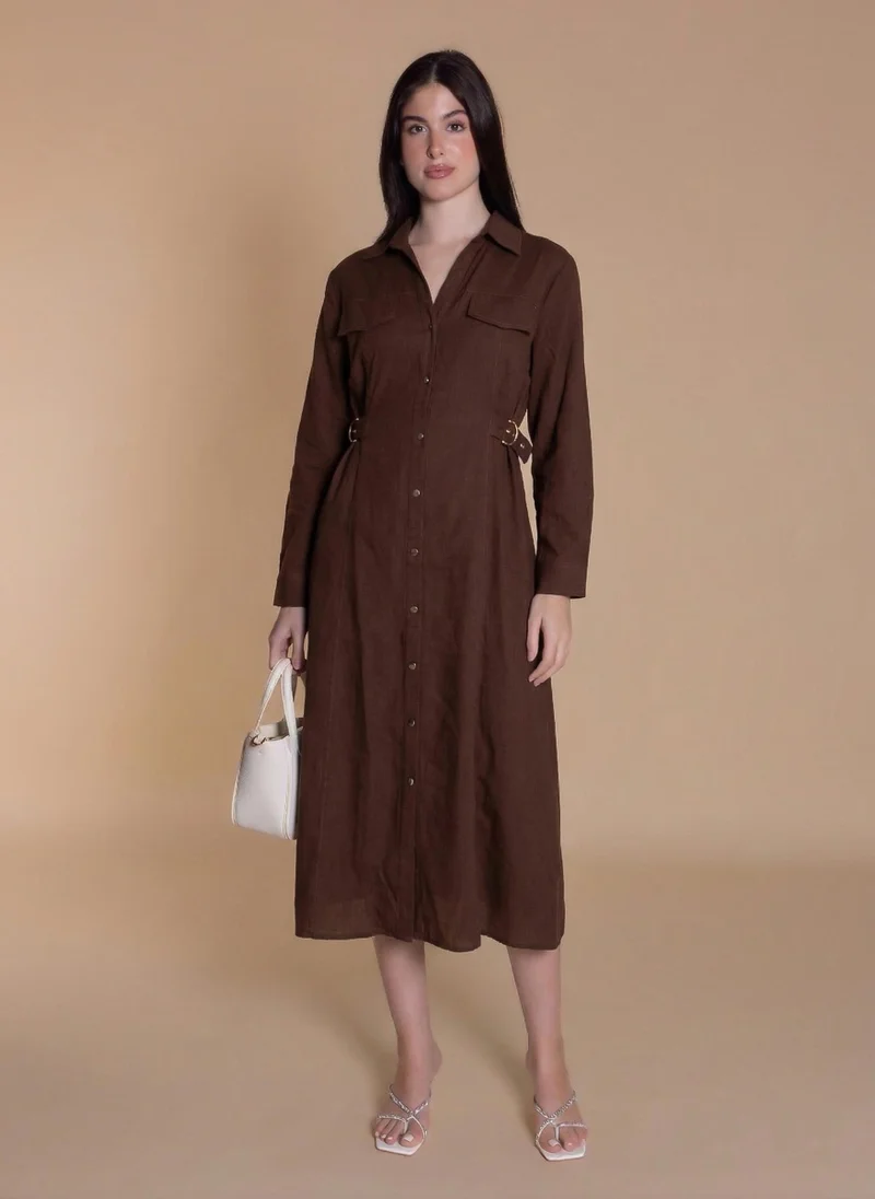شايبس DETAILED MIDI SHIRT DRESS