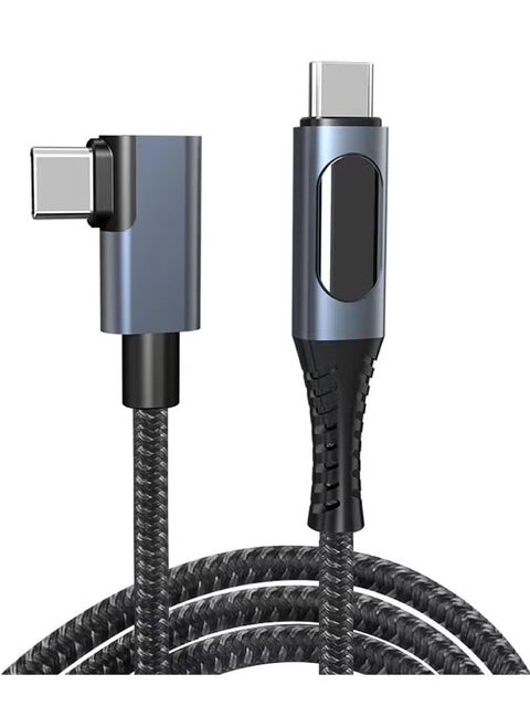240W USB 4 Cable with LED Display 40Gbps 8K@60Hz PD USB Type C to USB C Male to Male with 90 Degreen Cable Cord for Computer Type-C Laptop Pad Hub