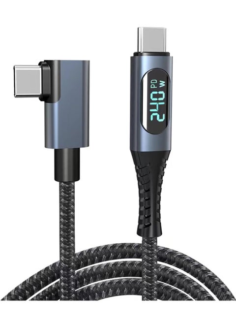 240W USB 4 Cable with LED Display 40Gbps 8K@60Hz PD USB Type C to USB C Male to Male with 90 Degreen Cable Cord for Computer Type-C Laptop Pad Hub