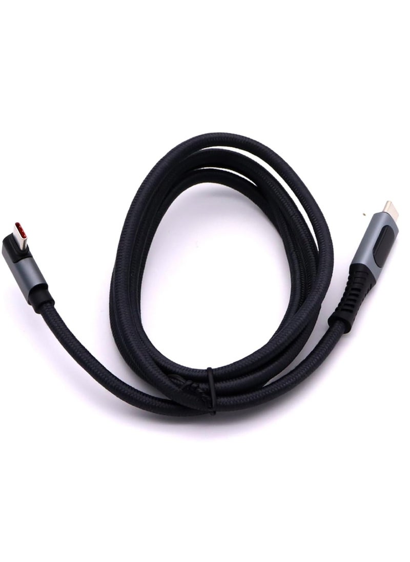 Rock Pow - 240W USB 4 Cable with LED Display 40Gbps 8K@60Hz PD USB Type C to USB C Male to Male with 90 Degreen Cable Cord for Computer Type-C Laptop Pad Hub - Image 1