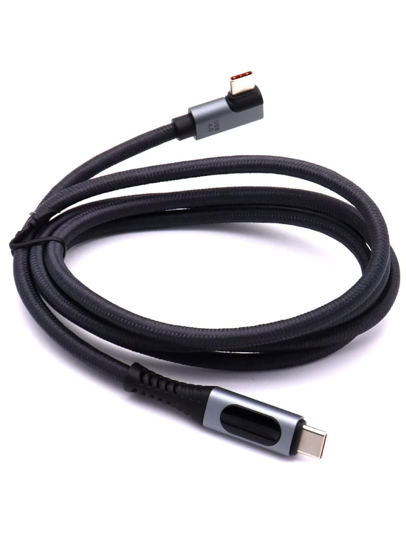 Rock Pow - 240W USB 4 Cable with LED Display 40Gbps 8K@60Hz PD USB Type C to USB C Male to Male with 90 Degreen Cable Cord for Computer Type-C Laptop Pad Hub - Image 1