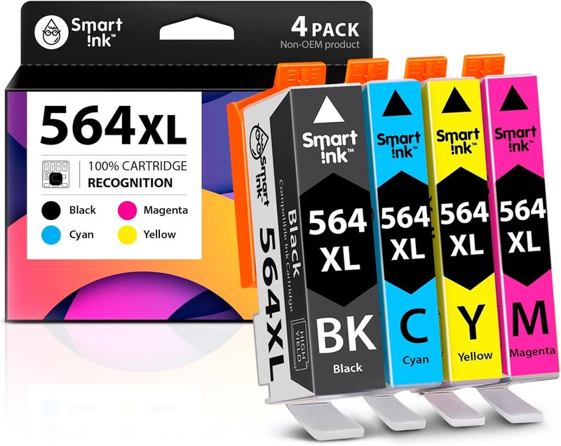 Smart Ink Compatible Ink Cartridge Replacement for HP 564XL 564 XL (Combo Pack) for Photosmart 6525 6520 7520 5520 7510 5510 7525 6515 6510 B210 C410 5514 B209 B209a C309 C309 OfficeJet 4620 - Image 1