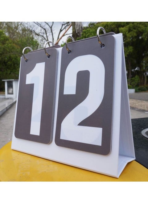 Competition Scoreboard Activity Flip Card Red Yellow Blue Green Gray Scoring Card Early Education Color Number Card-Specifications:Two-digit Gray Plastic Scoreboard