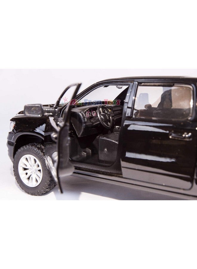 دودج رام 1500 كرو كاب لارامي، أسود، موديل 2019، سيارة نموذجية، موتورماكس 1:24 - Image 4