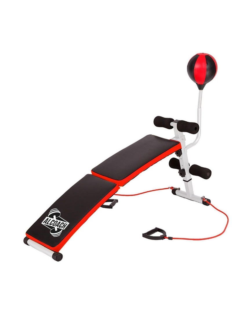 ALCOACH Sit-up Adjustable Abdominal Bench with Speedball and Pull Ropes with gift shaker protein - Image 3