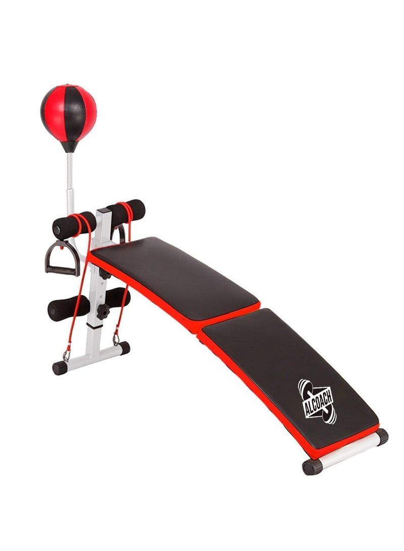 ALCOACH Sit-up Adjustable Abdominal Bench with Speedball and Pull Ropes with gift shaker protein - Image 4