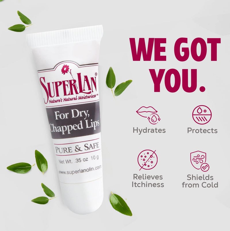 SuperLan Organic Lanolin Lip Balm - Medical grade - Natural Nipple Cream Lanolin - Moisturizer for dry cracked lips - Hydrating lip care - Ultra pure jojoba oil - Kosher chapstick (0.35 Oz) - Image 3