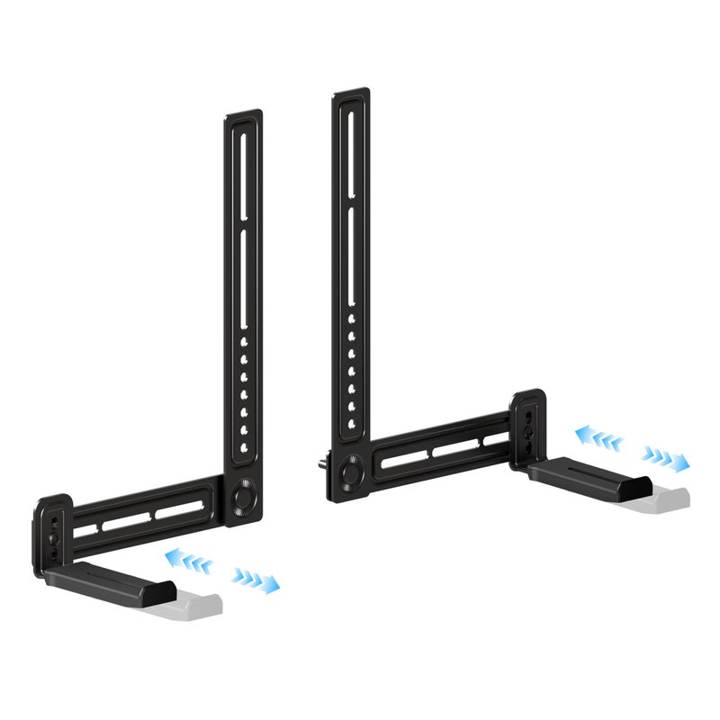 C YECEN Sound Bar Mounts Unter TV or Above TV, Height & Depth Adjustable Soundbar Mountï¼Œwith Detachable Extension Arms and L-Brackets - Image 1