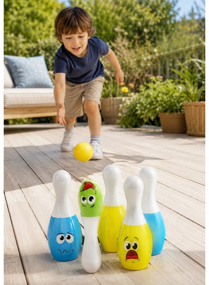 DAT Kids Bowling Set with 6 Colorful Monster Skittle Pins & Ball – Indoor Outdoor Pretend Play Sport Toy - Image 2