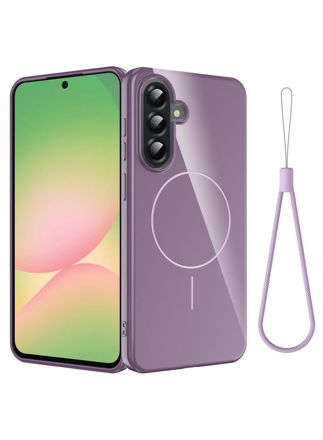 S-TOP Case For Samsung Galaxy A35 5G Glossy TPU Shockproof MagSafe Phone Case with Lanyard - Image 1