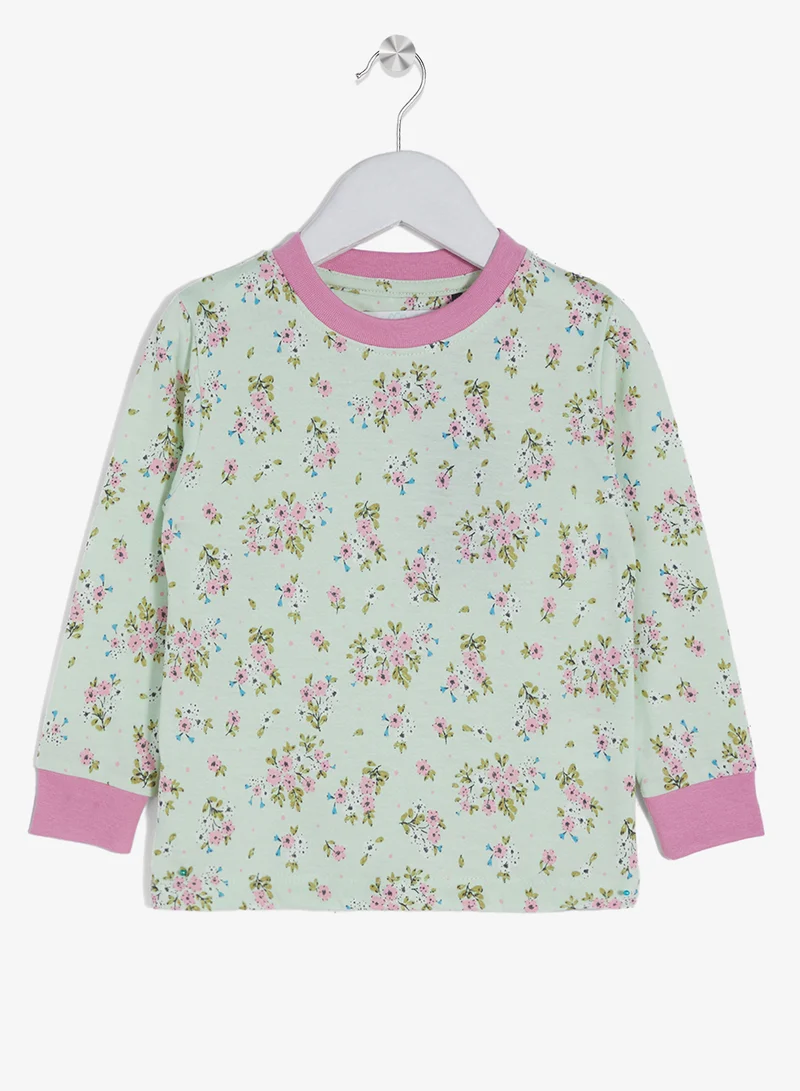 ريبلز مع نمشي طقم بيجامة للبنات بأكمام طويلة علوي وسفلي