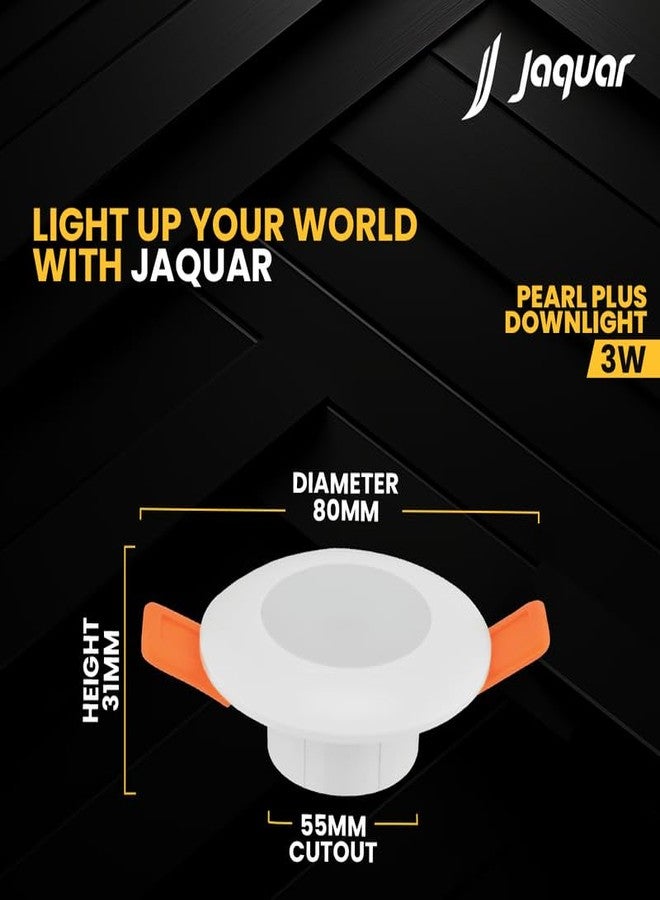 Jaquar 3W Pearl Plus Round Downlight | Junction Box LED Downlight | Mood Light for False Ceiling | 55 Cut Out | Cool White 80x45(DXH)(Pack 2) - Image 4
