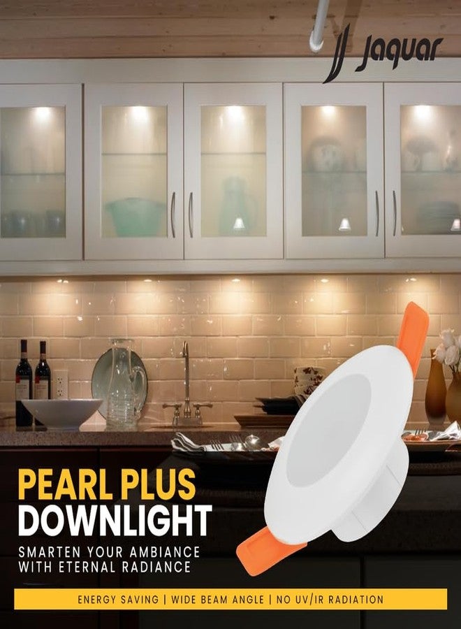 Jaquar 3W Pearl Plus Round Downlight | Junction Box LED Downlight | Mood Light for False Ceiling | 55 Cut Out | Cool White 80x45(DXH)(Pack 2) - Image 2