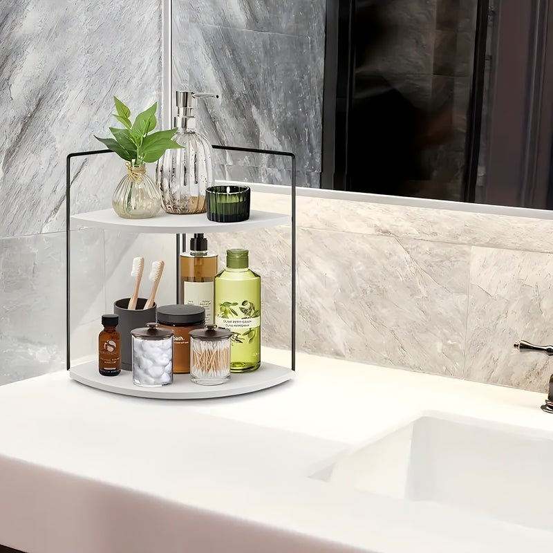2-Layer Wrought-Iron Corner Storage Rack for Kitchen And Bedroom, Suitable for Holding Seasonings And Cosmetics, Can Be Used at Corners - Image 3