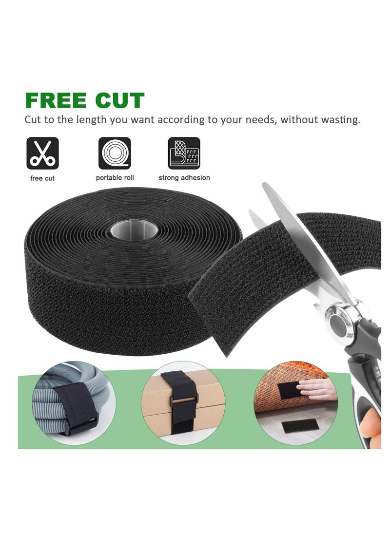 Generic - Adjustable Cable Straps, Velcro Cable Ties, 2''*16.4ft Hook and Loop Straps with 20 Buckles, Free Cut Self Securing Strap, Reusable Nylon Securing Cord Ties for Cable Organiser Storage - Image 1