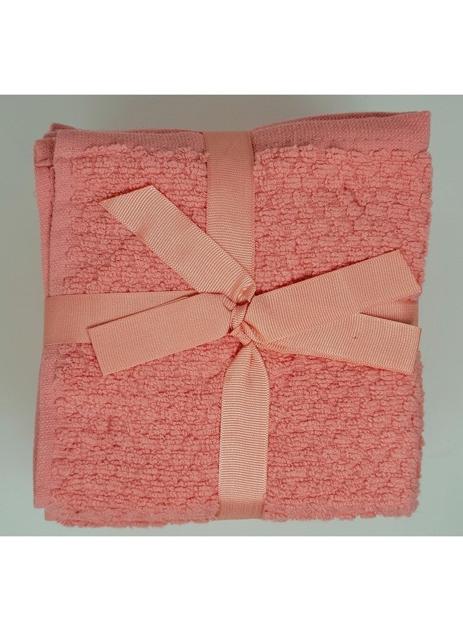 فايولت لينين مجموعة مناشف فاخرة بنمط Zero Puff Bump، 100% من القطن فائق النعومة Zero Twist، ناعمة وقادرة على الامتصاص، Tigerlily، مقاس 12 بوصة × 12 بوصة، مربعة، عبوة من 12 قطعة - Image 2