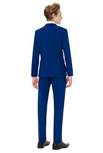 Opposuits Solid Colored Suits for Boys Outfits Come with Pants, Jacket and Tie,Navy Royale Teen,16 - Image 3