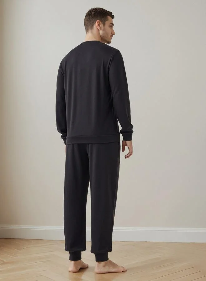 Splash FAV  Textured Pyjama Set for Men | Best Price UAE