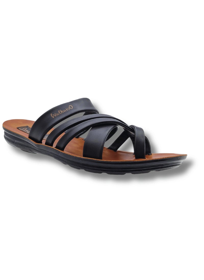 Walkaroo - صندل رجالي من Walkaroo W5687 أسمر ضارب للصفرة - Image 1