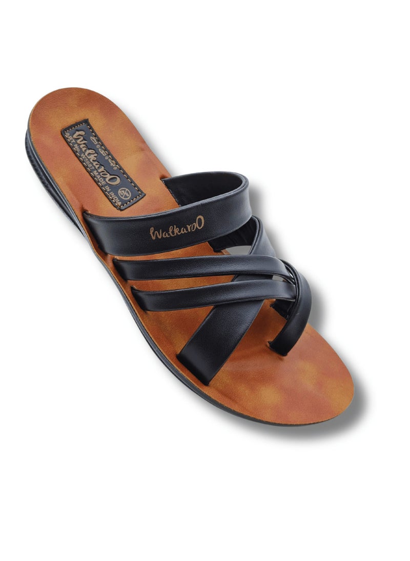 Walkaroo - صندل رجالي من Walkaroo W5687 أسمر ضارب للصفرة - Image 1