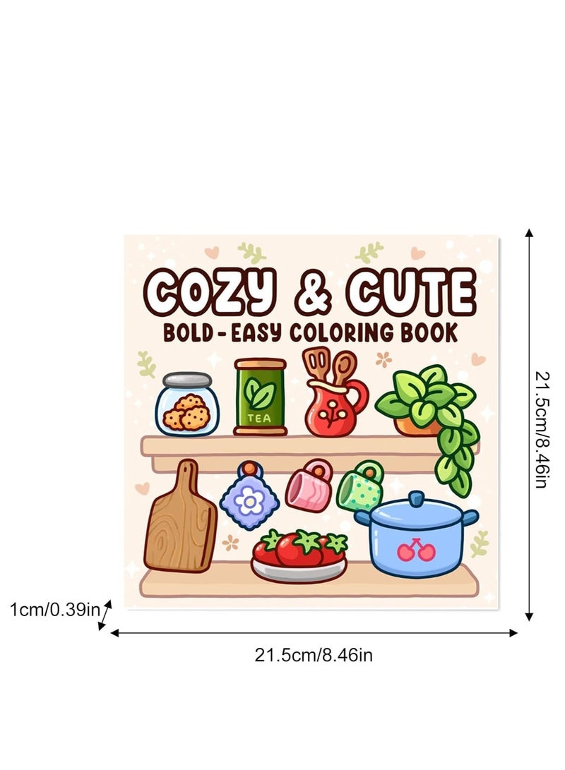 CUTE LONDON: كتاب التلوين للبالغين والأطفال ، تصميمات جريئة وسهلة وبسيطة وكبيرة للاسترخاء (كتاب التلوين للمشاهد المريحة) - Image 4