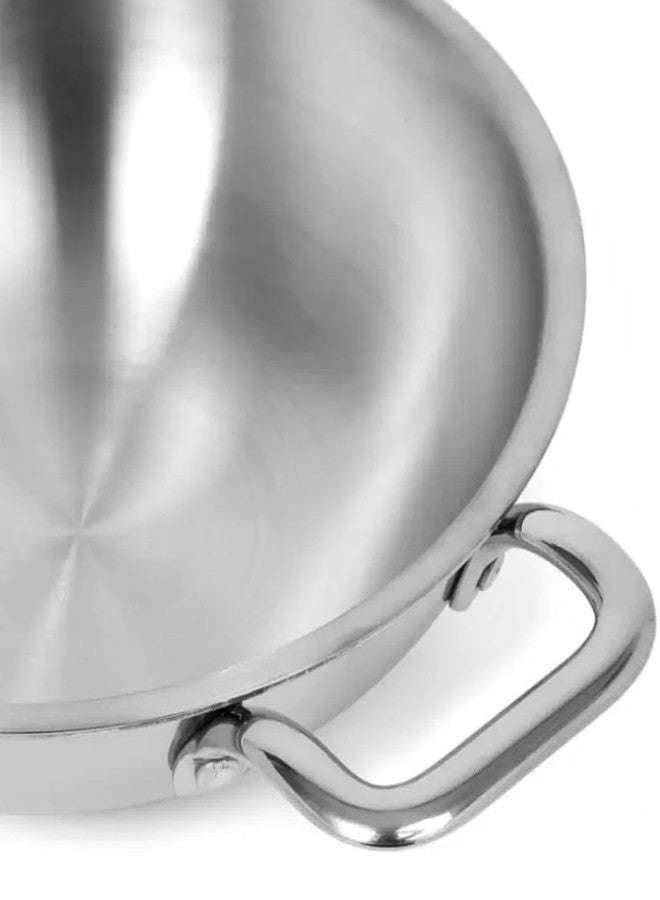WEKTU TRIPLY KADHAI Stainless Steel TRIPLY KADHAI|KADHAI with LID 20 CM Diameter Kadhai 20 cm Diameter with Lid 1.5 L Capacity (Triply, Induction Bottom) - Image 3