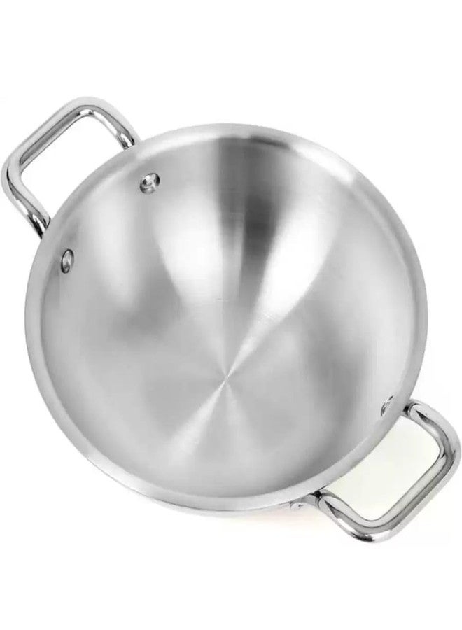 WEKTU TRIPLY KADHAI Stainless Steel TRIPLY KADHAI|KADHAI with LID 20 CM Diameter Kadhai 20 cm Diameter with Lid 1.5 L Capacity (Triply, Induction Bottom) - Image 4