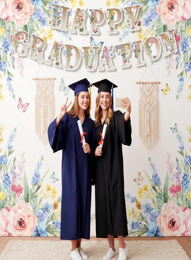 Vincreem Wildflower Happy Graduation Banner Decorations 2026 Congrats Grad Banner Boho Butterfly Floral Grad Decorations Class of 2026 College Senior School Graduation Party Supplies - Image 3