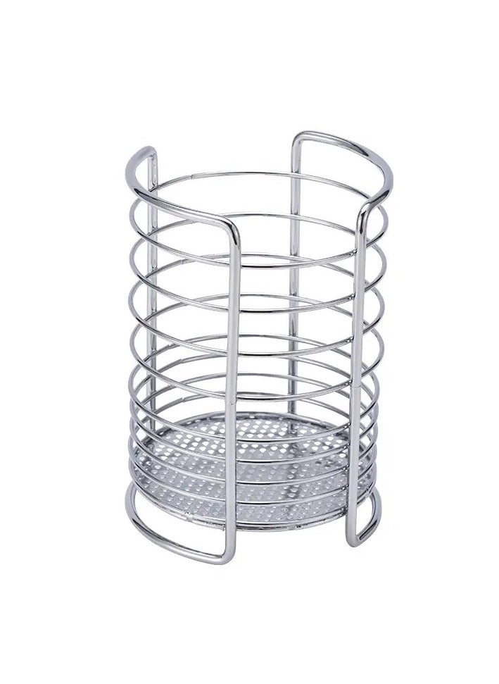 VIO Stainless Steel Kitchen Countertop Table Utensil Holder Cutlery Flatware Tableware Storage Rack Organizer Utensils Chopsticks Table Spoon Tea Spoon Knife Fork Holder Dining Home  - Image 1