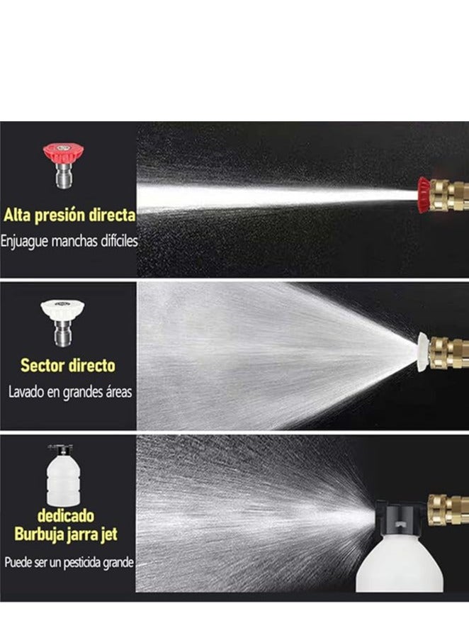 منظف عالي الضغط لاسلكي، محمول ومزود ببطارية، يستخدم لتنظيف السيارات والحدائق، مع فوهة متعددة الوظائف ورشاش لاسلكي للماء. - Image 2