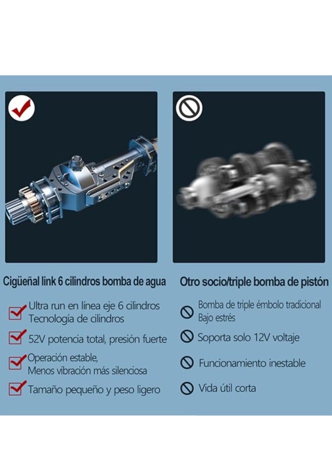 منظف عالي الضغط لاسلكي، محمول ومزود ببطارية، يستخدم لتنظيف السيارات والحدائق، مع فوهة متعددة الوظائف ورشاش لاسلكي للماء. - Image 4