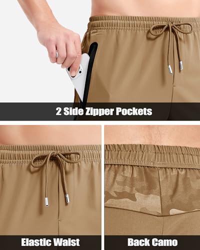 Boladeci Mens Lightweight Hiking Pants Fast Quick Dry Stretch Drawstring Elastic Waist Zip Pockets Summer Sweatpants Gym Jogger Casual Travel Fishing Pants Khaki - Image 5