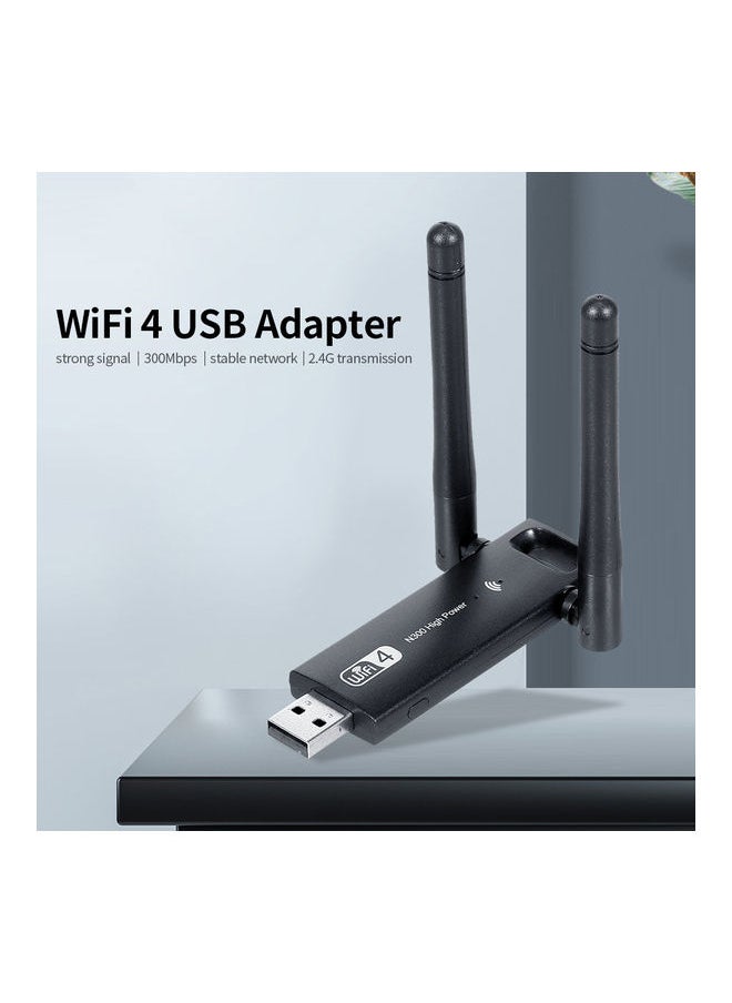 NIBEMINENT Wireless-N 300Mbps Transmitting WiFi 4 USB Adapter Black  - Image 2