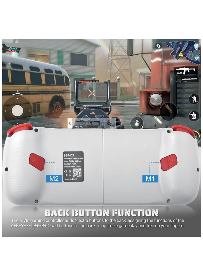 Bluetooth Controller for iPhone/iPad/MacBook/iOS/Android/Samsung/Tablet/PC Wireless Gamepad Joystick with Back Button, Analog Triggers, Stretchable, Direct Play for Call of Duty, Genshin Impact - Image 4