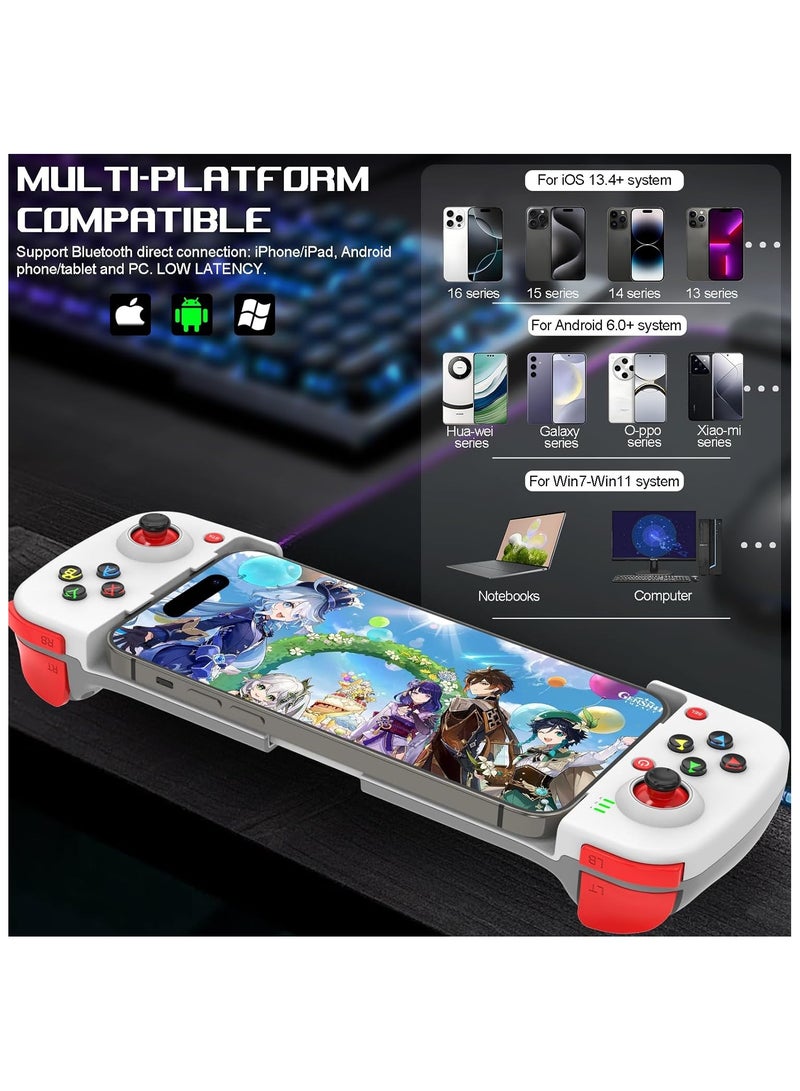 Bluetooth Controller for iPhone/iPad/MacBook/iOS/Android/Samsung/Tablet/PC Wireless Gamepad Joystick with Back Button, Analog Triggers, Stretchable, Direct Play for Call of Duty, Genshin Impact - Image 2