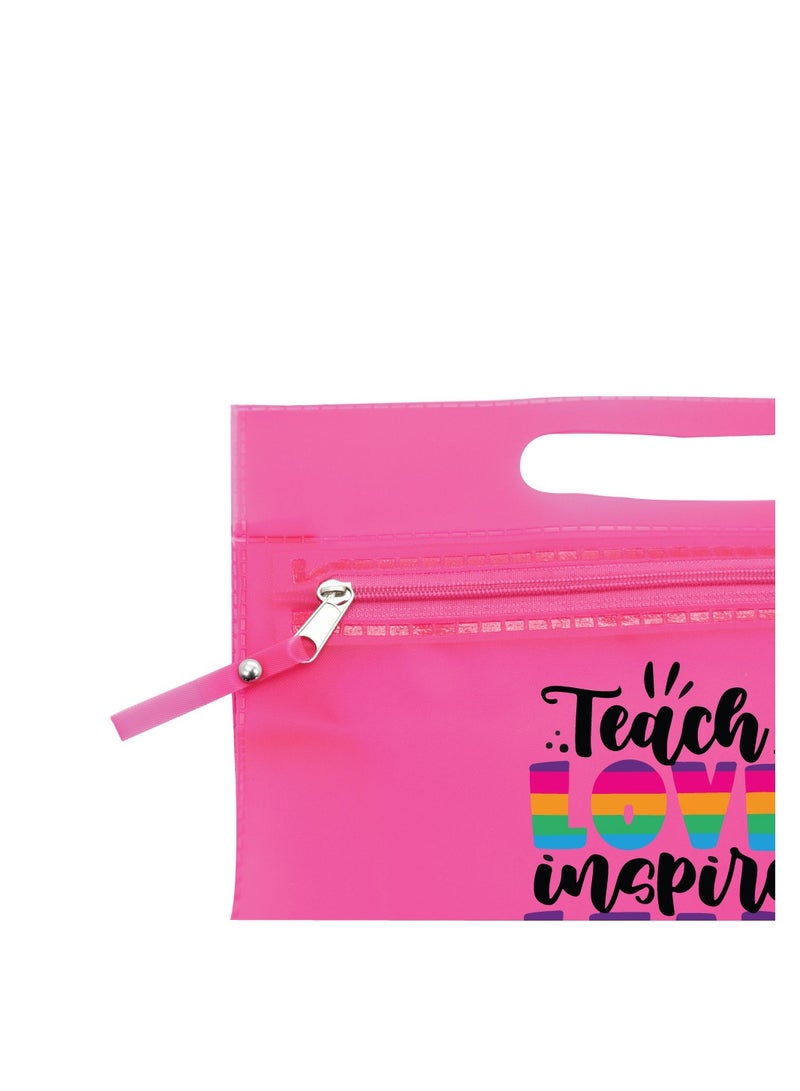 PRINTSHOP4ME Teachers Day Gift Pink Transparent Cosmetic Bag With Zipper Closure-Teacher Appriciation Gift-Gift For Teacher-Teacher Gifts  - Image 4