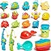 AMCHSURI Baby Bath Toys for Kids Ages 13 26Pcs Mold Free Bath Toys Toddler 24 for Fishing Game Toys with Fishing Rod Net and Storage Bag Water Table Pool Bathtub Toys for Toddlers and Kids Ages 35 48 - Image 2