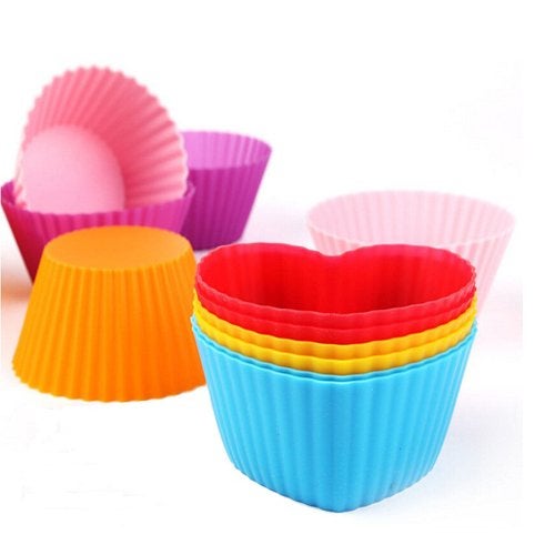 IELEK Silicone Baking Cups Muffin Cupcakes Liners Molds Sets in Storage Container Silicone Lunch Box Dividers Bento Box Accessories -36 Pack - Image 2