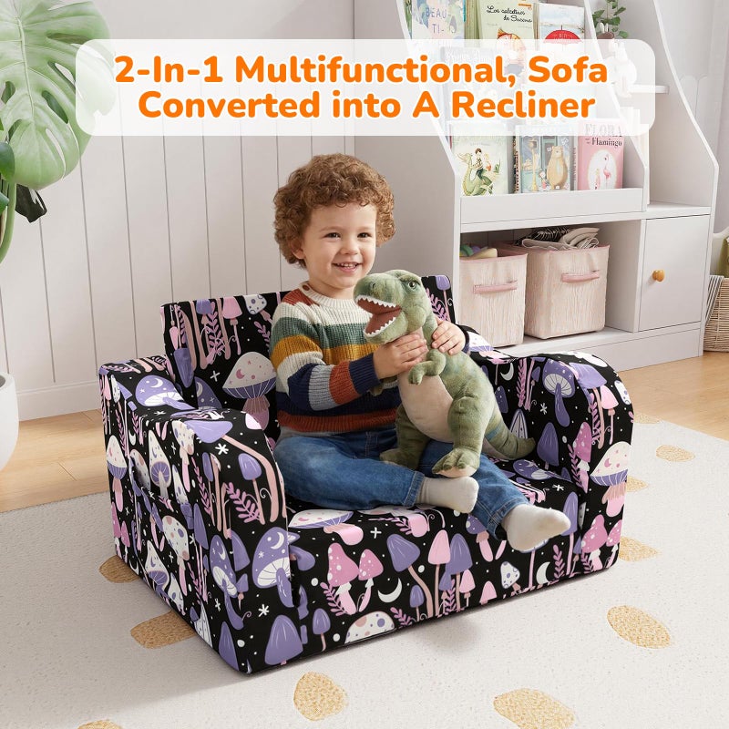 MeMoreCool Toddler Couch Chair â€“ Foldable Kids Sofa for Ages 1â€“3, Fold-Out Bed with Side Pocket, Comfy & Washable Detachable Cover | Cute Patterns | Lightweight Lounger for Playroom, Naptime, Gifting - Image 5