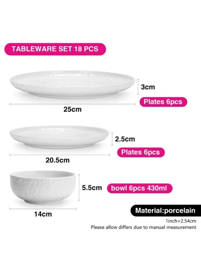 Fissman Dinner Set 18pcs Porcelain Tableware Plates Bowls Set - Image 5