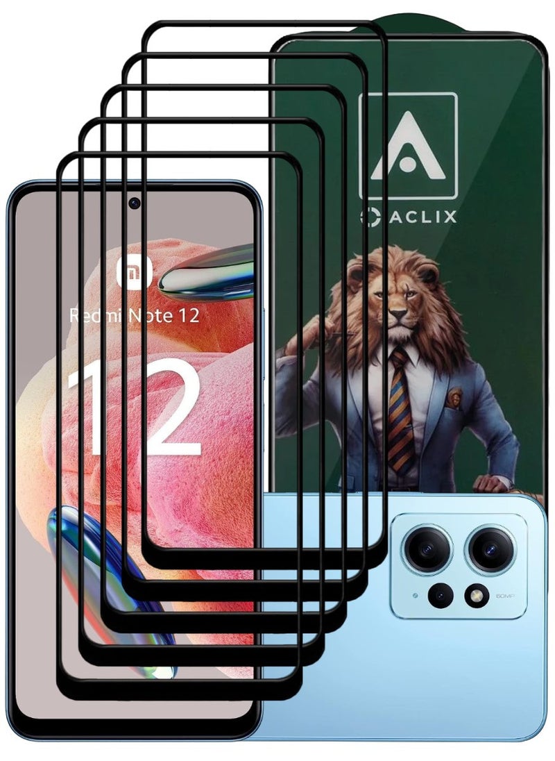 ACLIX 5 Pieces Antistatic ESD Dustproof Premium Quality High Definition Tempered Glass Screen Protector Designed For Xiaomi Redmi Note 12 4G - Image 1