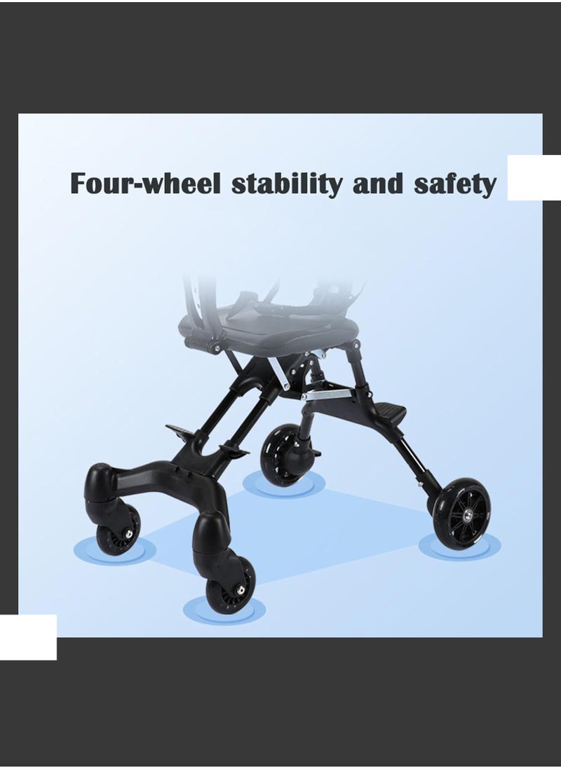 Lightweight Stroller with Easy One-Hand Push, Two-Way Adjustable Seat for Parent-Facing View, 360° Safety Features, Foldable Design for Travel
