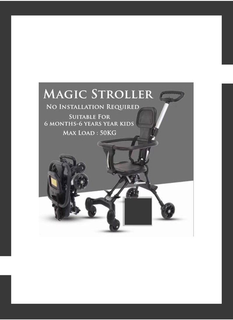 Lightweight Stroller with Easy One-Hand Push, Two-Way Adjustable Seat for Parent-Facing View, 360° Safety Features, Foldable Design for Travel